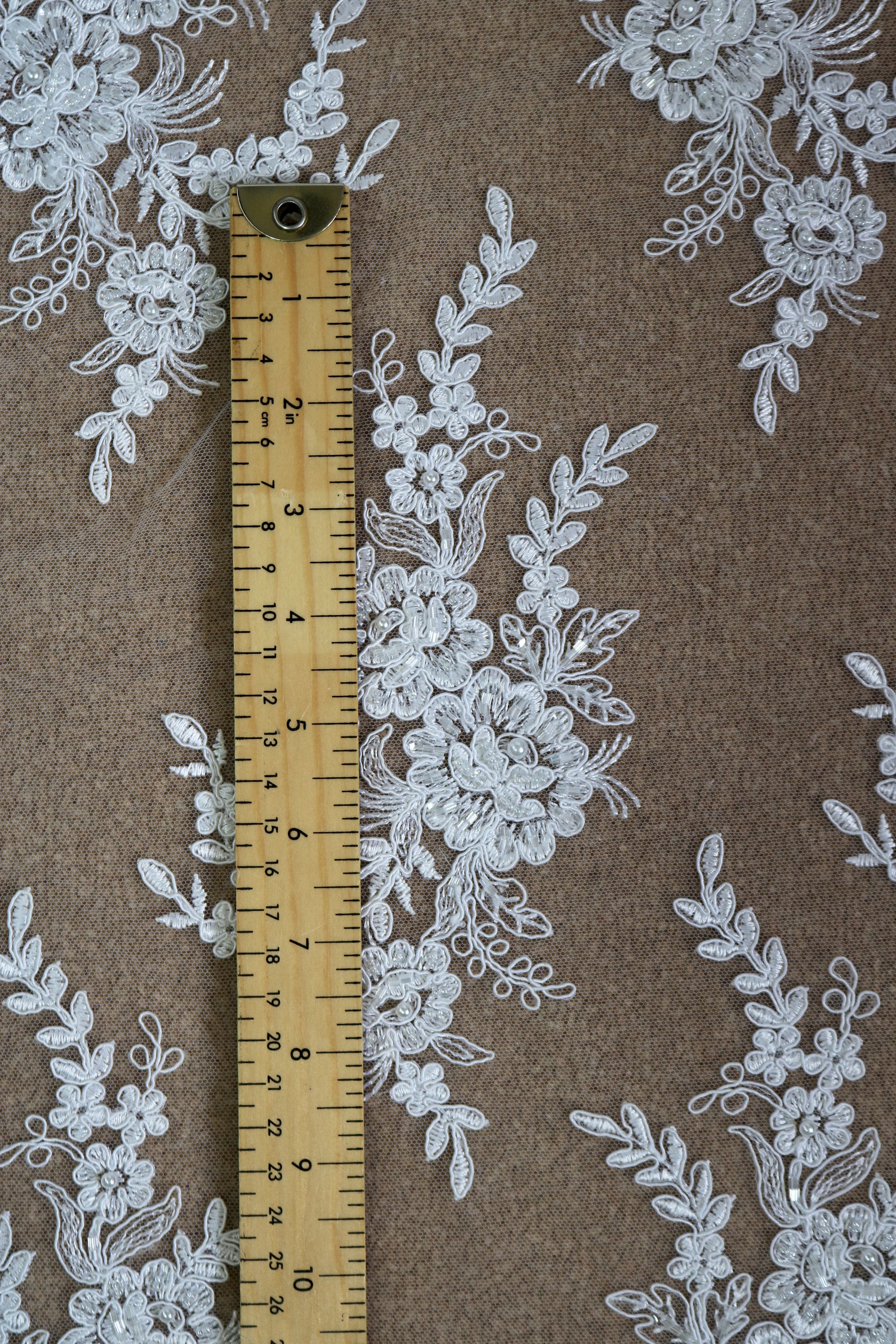 1528 White 3D Embellished Lace  Wholesale Fabric Australia - Buy Lace,  Silk & Bridal Fabric – Silk World