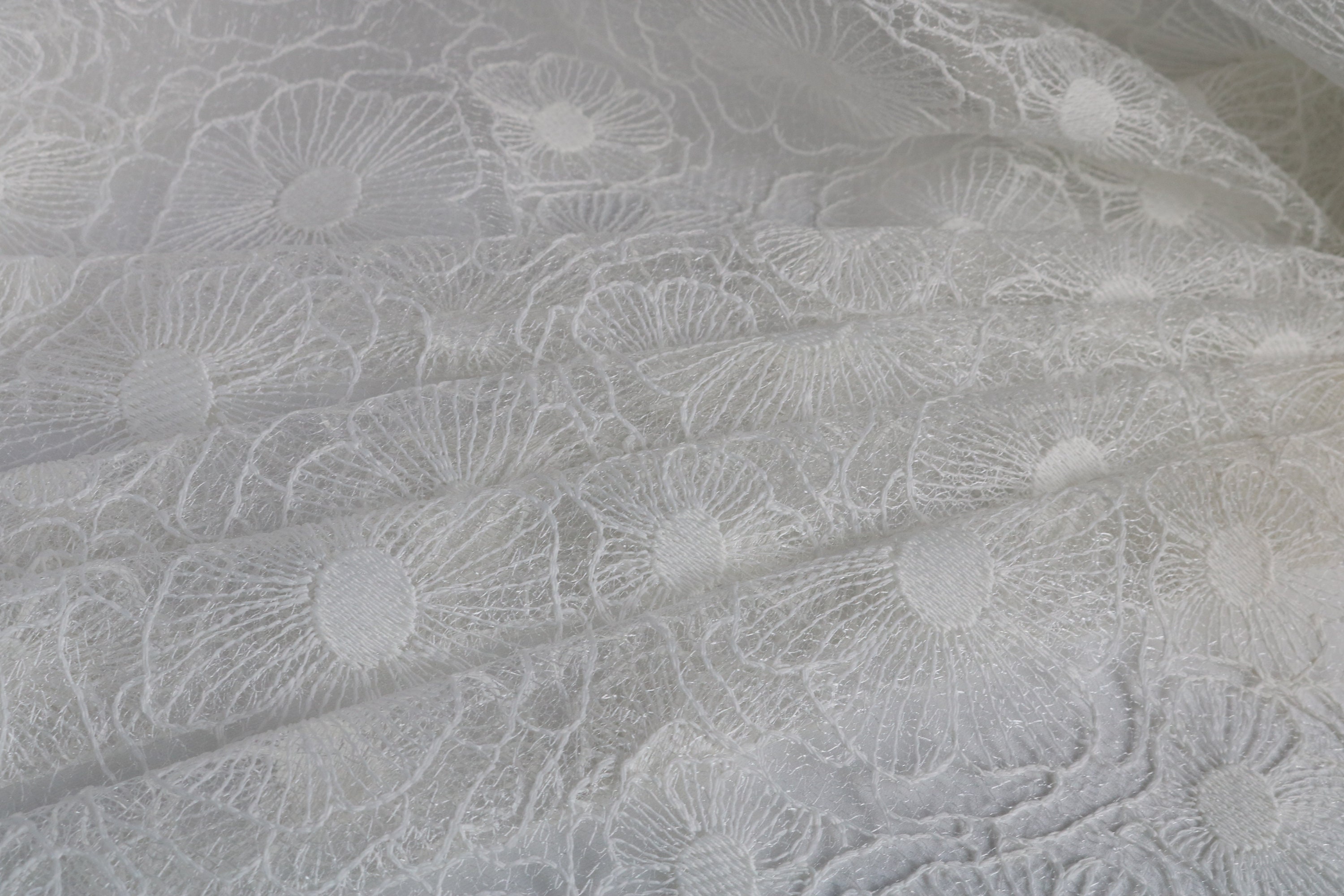Embroidery Lace Fabric Bridal Lace Fabric Ivory Floral Lace Etsy