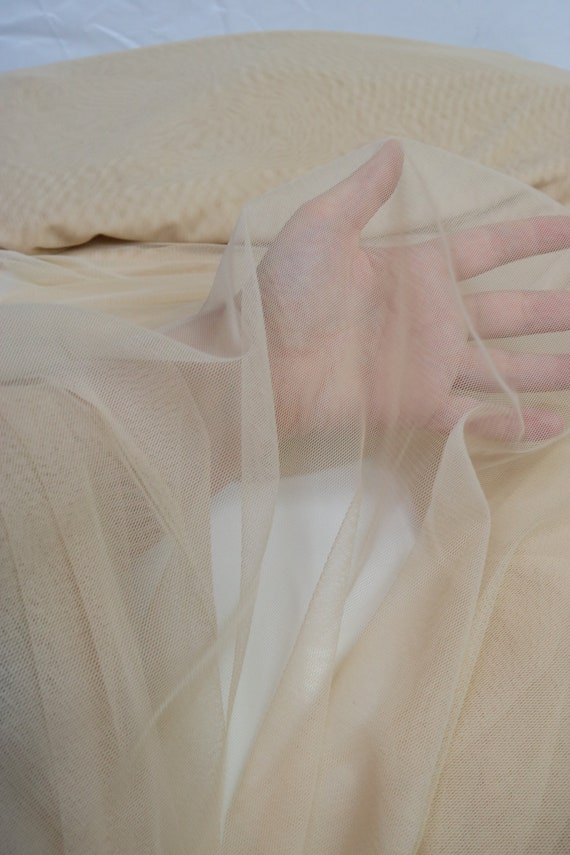 Skin Colour Soft Italian Tulle, Stretchy Mesh Fabric, 2 Way