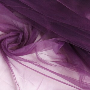 Dark Purple Soft Tulle Fabric, 118" / 3m Wide, Mesh Fabric, Extra Soft Tulle for Skirts, Tutu, Tulle Dress, Bridal veil, Sold by the meter image 3