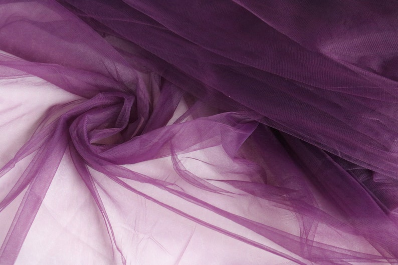 Dark Purple Soft Tulle Fabric, 118" / 3m Wide, Mesh Fabric, Extra Soft Tulle for Skirts, Tutu, Tulle Dress, Bridal veil, Sold by the meter image 3