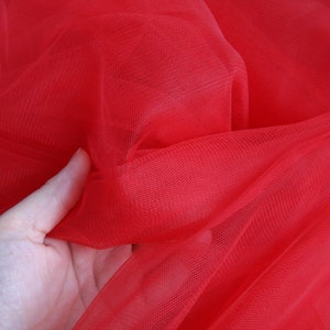 Red Soft Tulle Fabric, 118" / 3m Wide, Mesh Fabric, Extra Soft Tulle for Skirts, Tutu, Tulle Dress, Bridal veil, Sold by the meter, Tulle