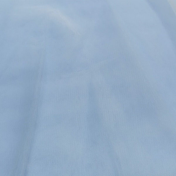 Light blue Soft Tulle Fabric, 118" / 3m Wide, Mesh Fabric, Extra Soft Tulle for Skirts, Tutu, Tulle Dress, Bridal veil, Sold by the meter