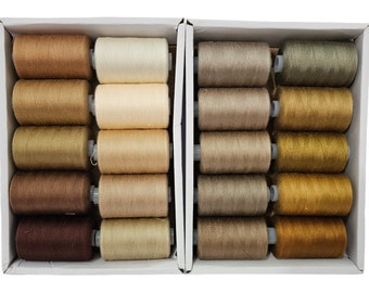 High quality Polyester machine thread, Brown and Beige Shades Sewing All Purpose threads, 1000m reels Machine & Hand Sewing Thread, Spool