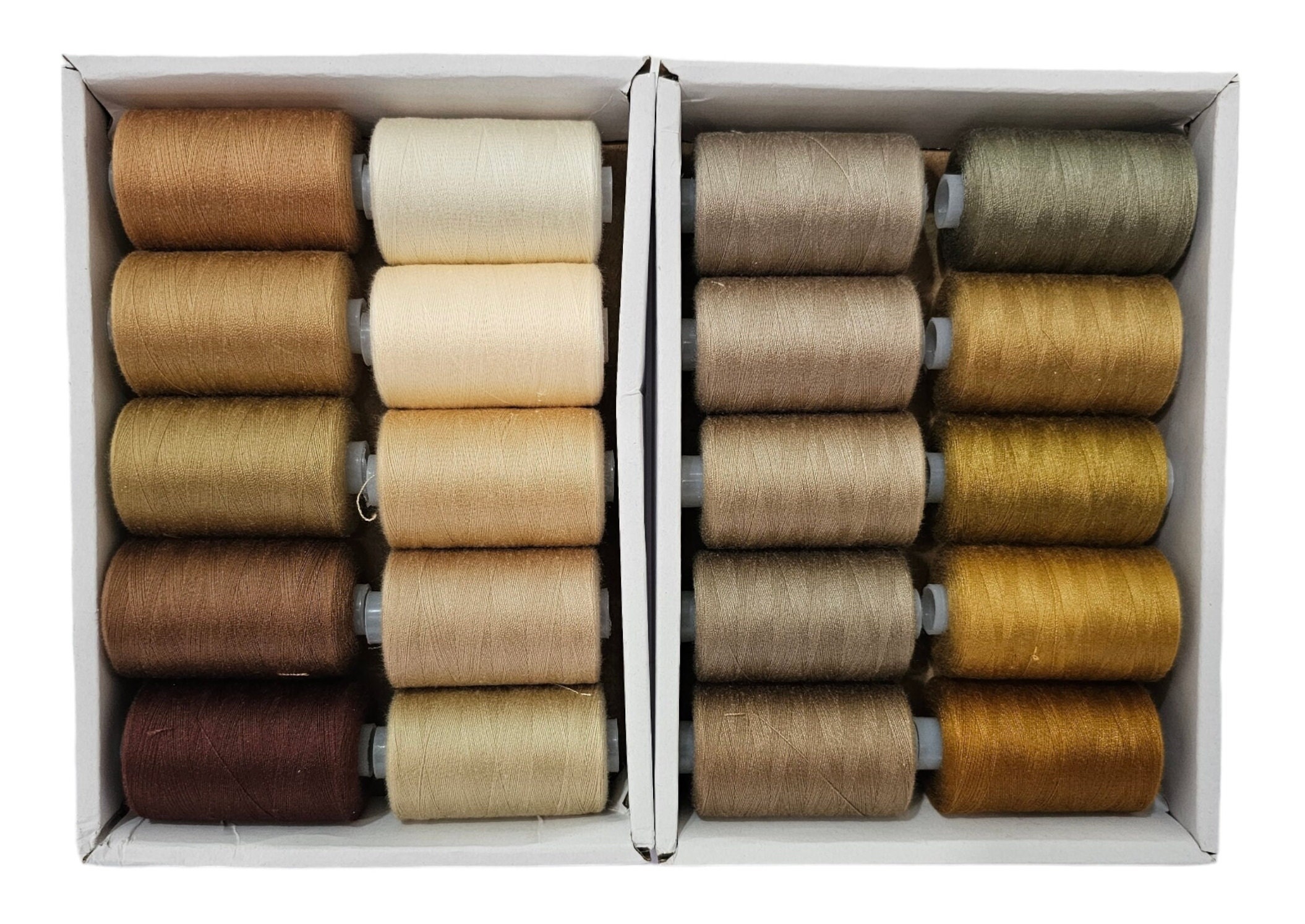 Polyester. Machine Thread High Quality Polyester Machine Thread, Brown and Beige Shades Sewing ...