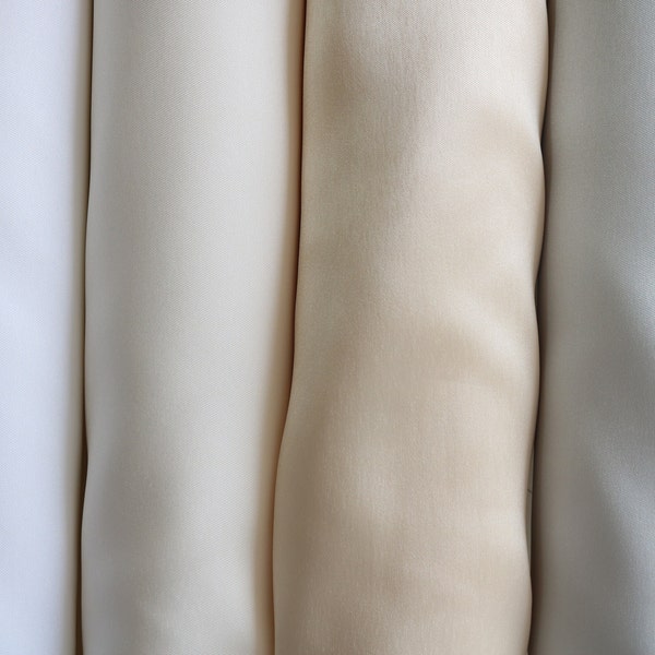 Luxurious Mikado Satin fabric, Ivory Mikado Fabric, Bridal Fabric, White Silver Champagne Ivory, Royal Fabric, Satin Twill Fabric, 57" Width