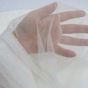 Ivory, Off White Extra Soft Italian Tulle, Mesh Fabric, 2 way Stretch Tulle for Bridal couture, Veiling Fabric, Sold by the meter, 59"wide