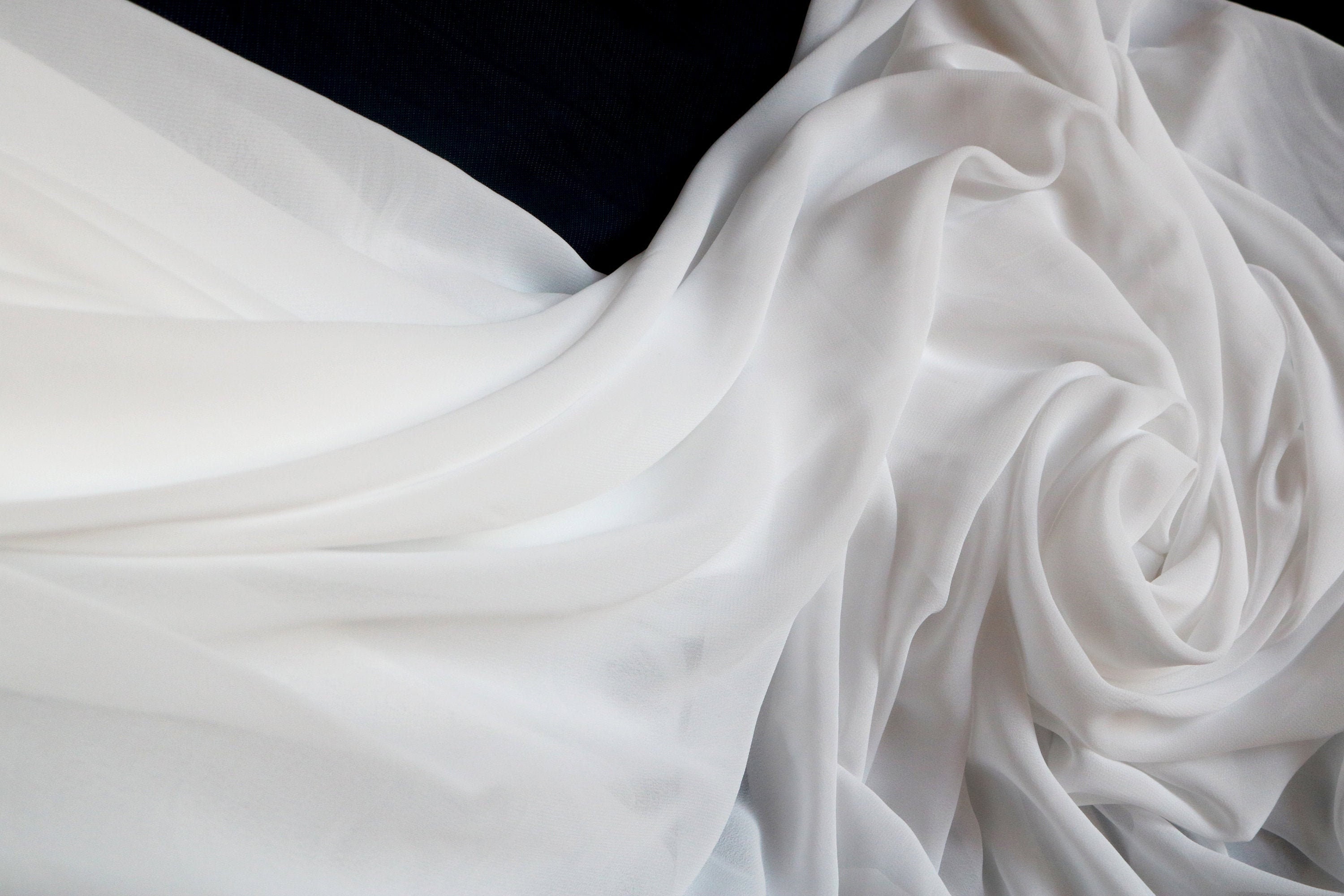 HiMulti Chiffon Fabric White Chiffon fabric Ivory Chiffon Etsy