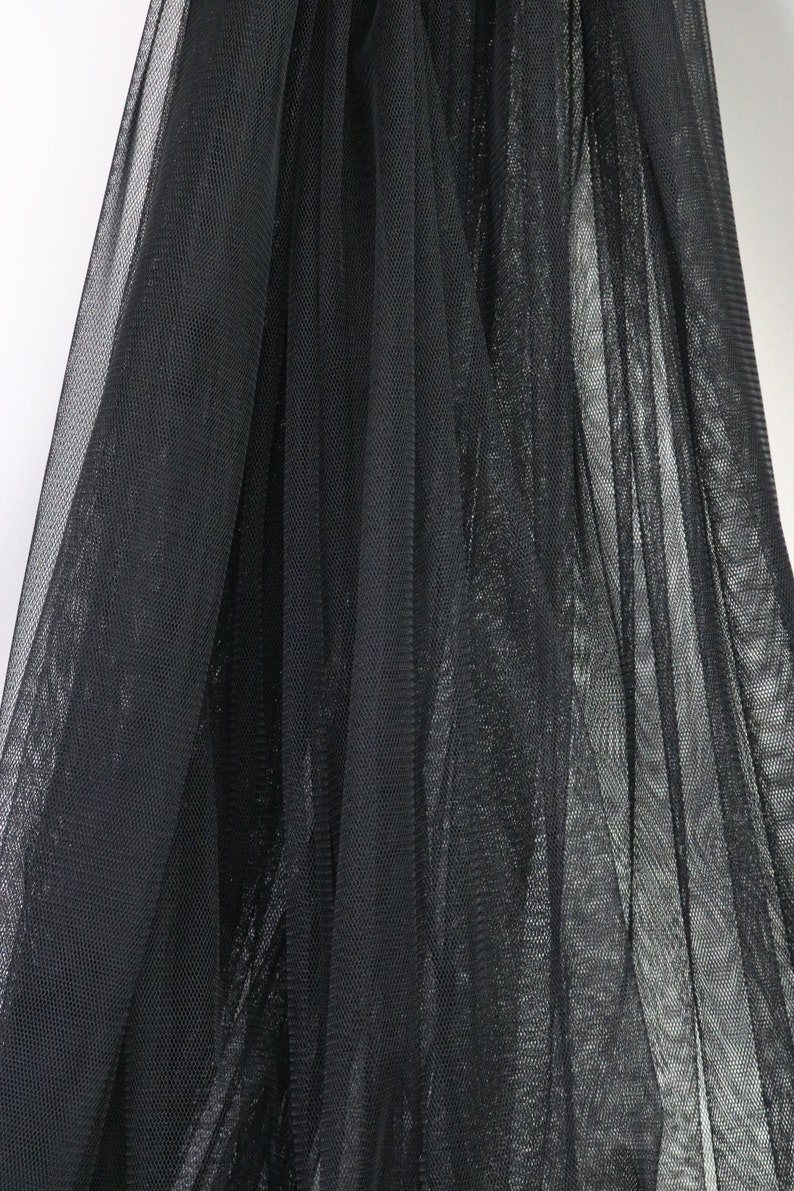 Black Extra Soft Italian Tulle Mesh Fabric Stretch Tulle 2 | Etsy UK