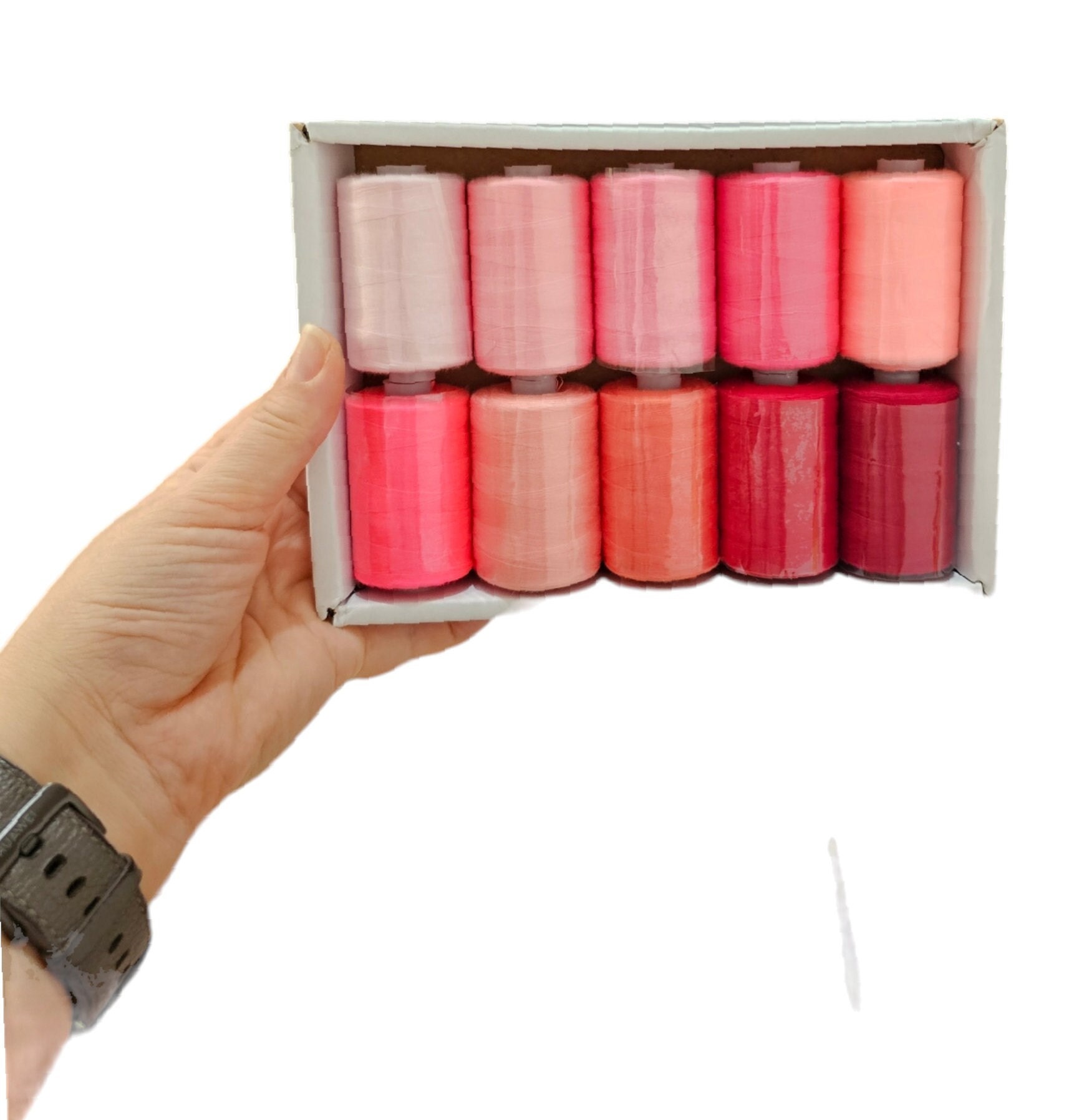 Polyester. Machine Thread High Quality Polyester Machine Thread, Pink Shades Sewing All Purpose ...