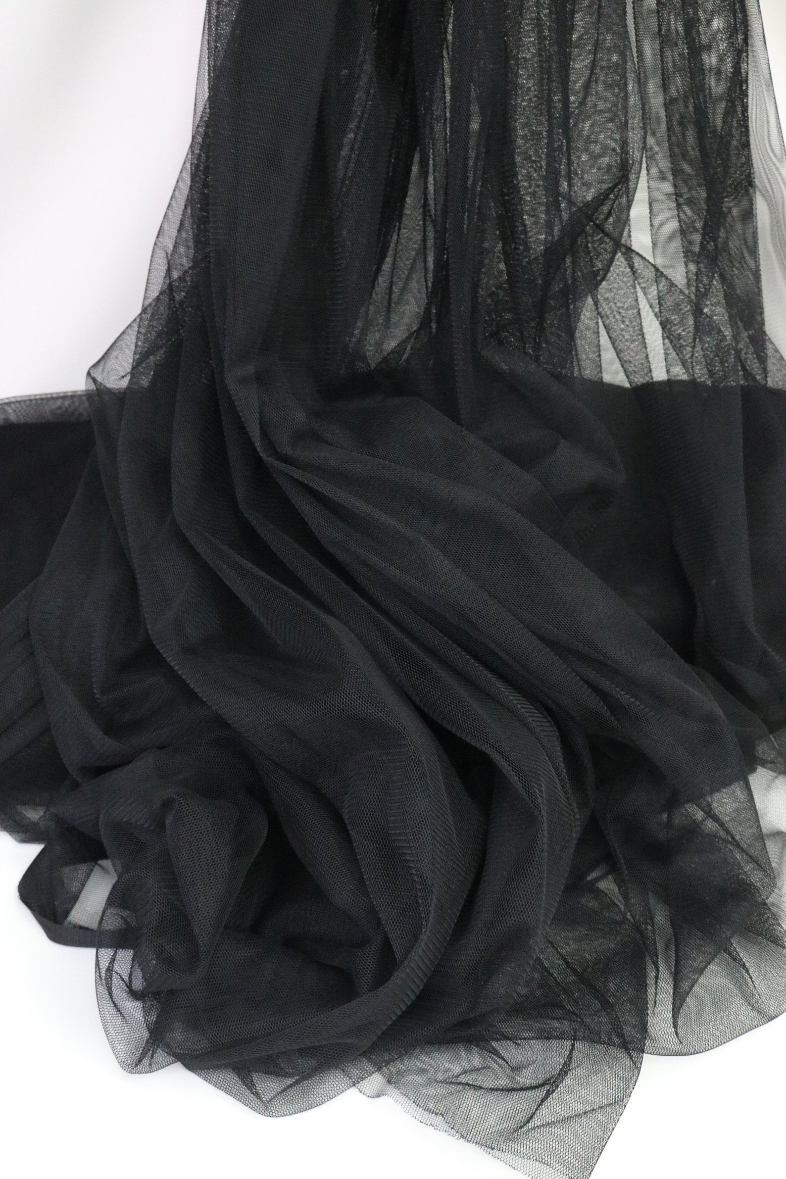 Black Extra Soft Italian Tulle Mesh Fabric Stretch Tulle 2 - Etsy UK