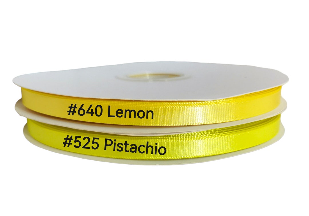Yellow Shimmer Ribbons 9mm Double Side Satin Ribbon, Yellow Shades Double Satin Ribbon, Gift ...