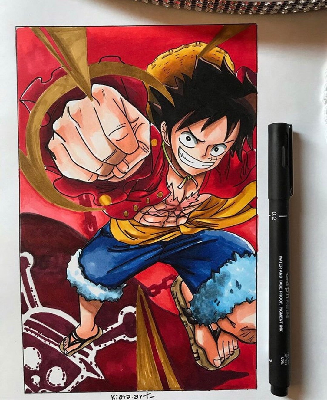 Luffy - One Piece - ✌️ #luffy #onepiece #drawing #sketchbook #desenho # desenhando #manga #anime #copic #copicmarkers #copicart #inking…