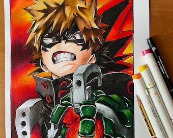 Bakugo handmade drawing PRINT