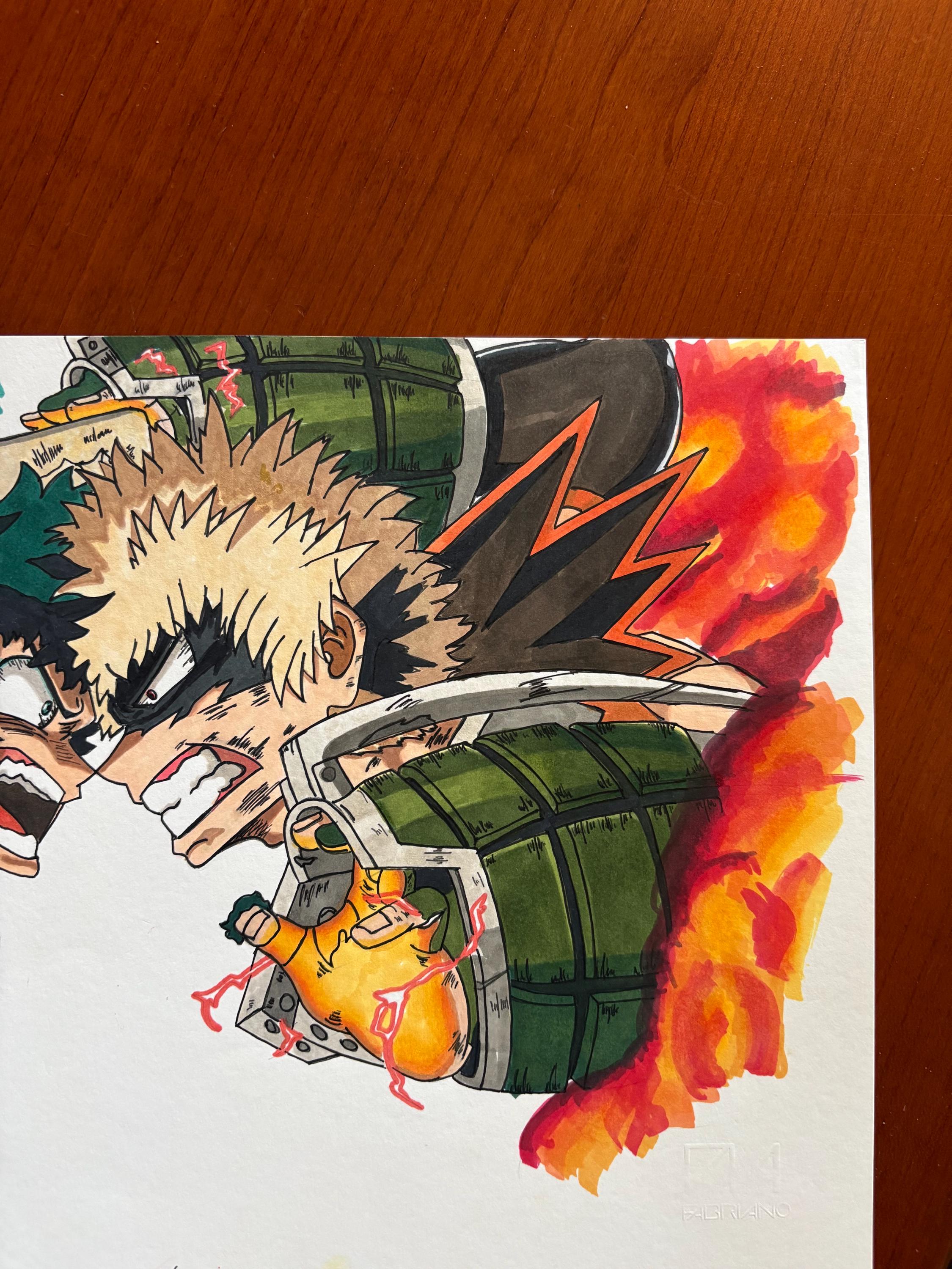 Midoriya & Bakugo Handmade Drawing PRINT - Etsy