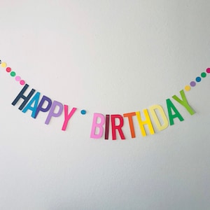 Rainbow Birthday Banner, Personalize Birthday Banner, Rainbow Party Decoration, Custom Banner