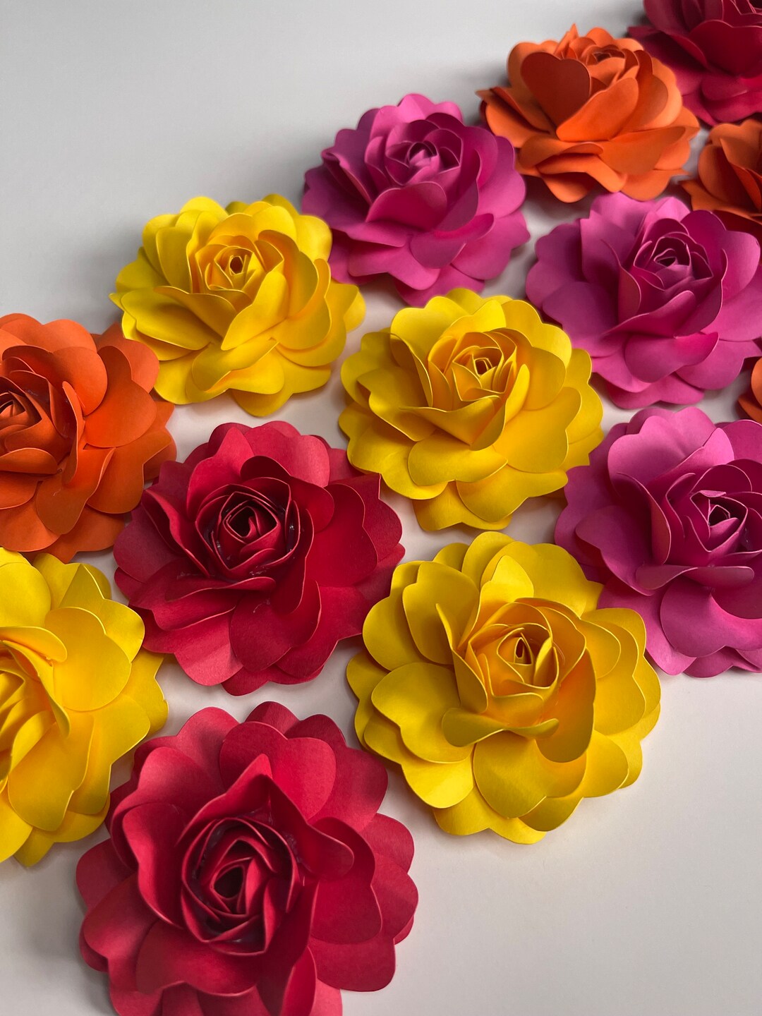 12pk Paper Mini Rose Flowers Fiesta Paper Rose Decoration Etsy
