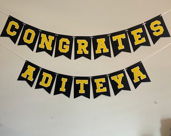 Congrates Banner, Graduation Congrates Banner, High School Graduation Banner, Custom College Banner, Personalized Graduation Banner