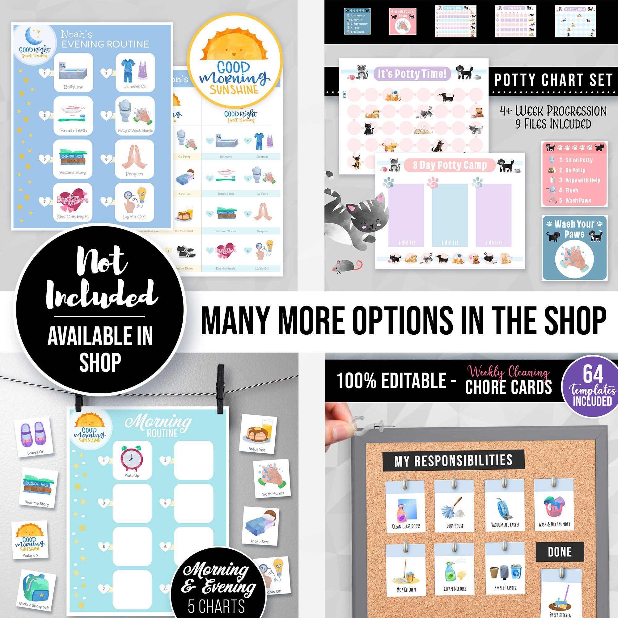 Before &amp; After School Routine Charts for Little Kids Template - Etsy