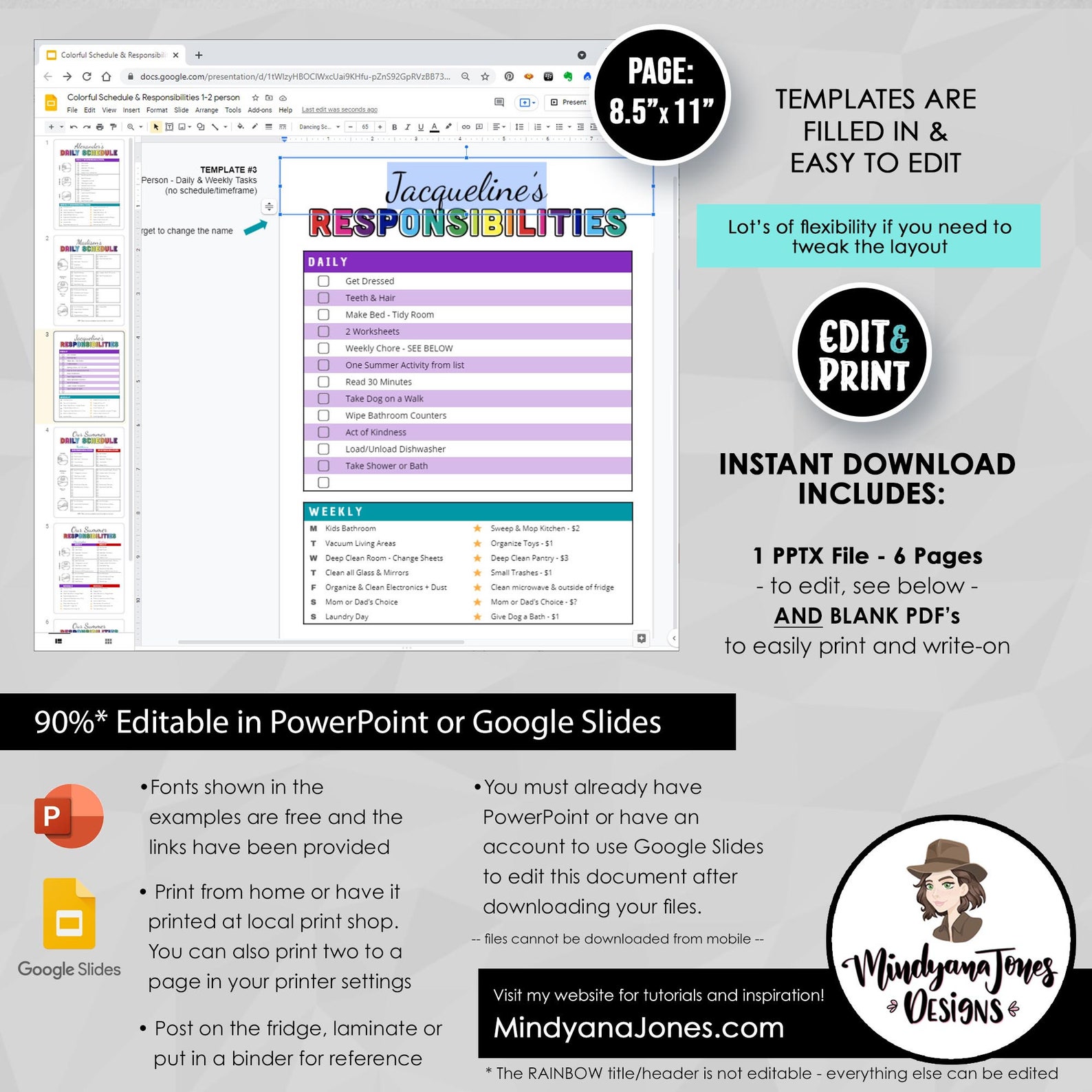 Weekly Responsibilities Daily & Weekly Schedule Responsibilities Checklists for Kids Teens ...