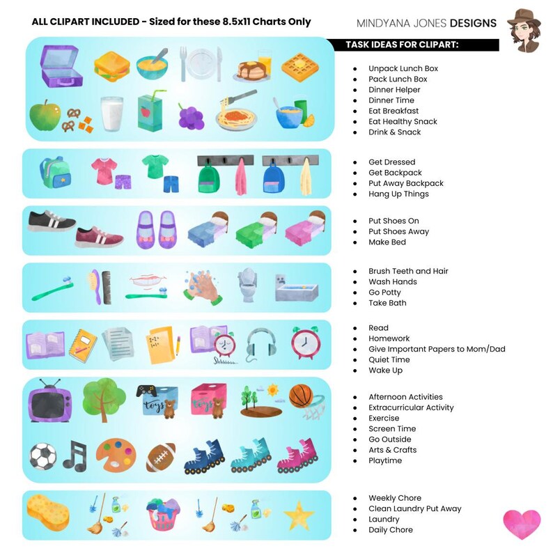 Before School Routine Chart Items Before & After School Routine Charts for Little Kids Template ...