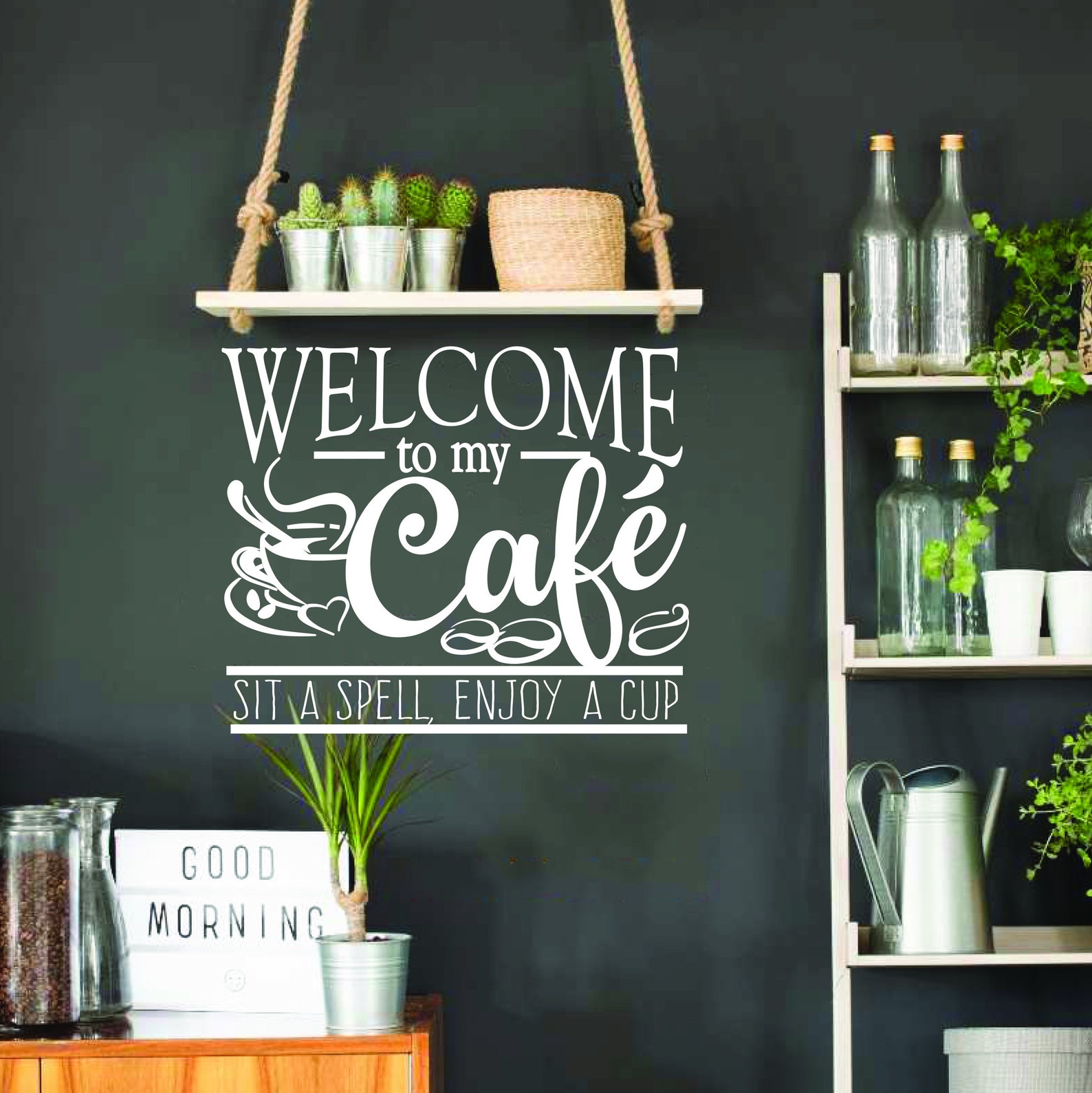 Welcome To The Cafe Of Love Welcome to My Cafe Decal - Etsy
