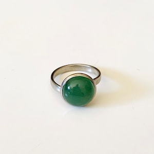 Green Aventurine ring, gemstone ring, statement jewelry, gift for her under 20, adjustable ring, handmade jewelry rings