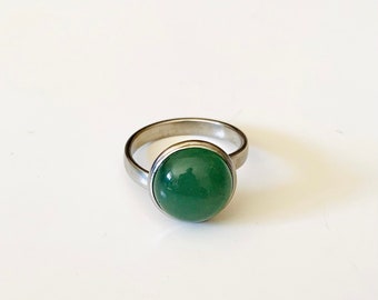 Green Aventurine ring, gemstone ring, statement jewelry, gift for her under 20, adjustable ring, handmade jewelry rings