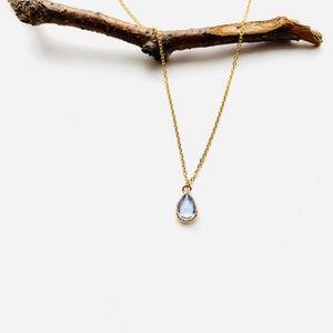Aquamarine necklace, gold necklace, March birthstone, Birthday Gift, cute gift for mom, Mother’s day gift for her, anniversary gift
