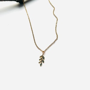 Plant necklace, gold leaf necklace, best gifts for her, June Birthday gift, Christmas Gifts, plant lover gift