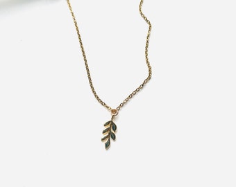 Plant necklace, gold leaf necklace, best gifts for her, June Birthday gift, Christmas Gifts, plant lover gift