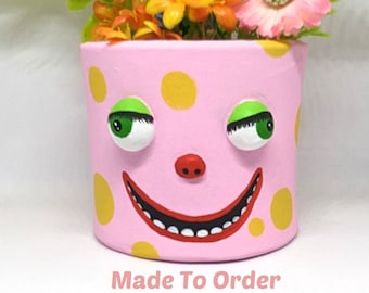 Mr Blobby Planter: Quirky Face Pot, Weirdcore Decor
