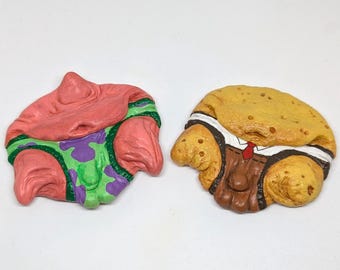 Sponge Belly & Patsy Fridge Magnets: Weird Art Sculpture Gift