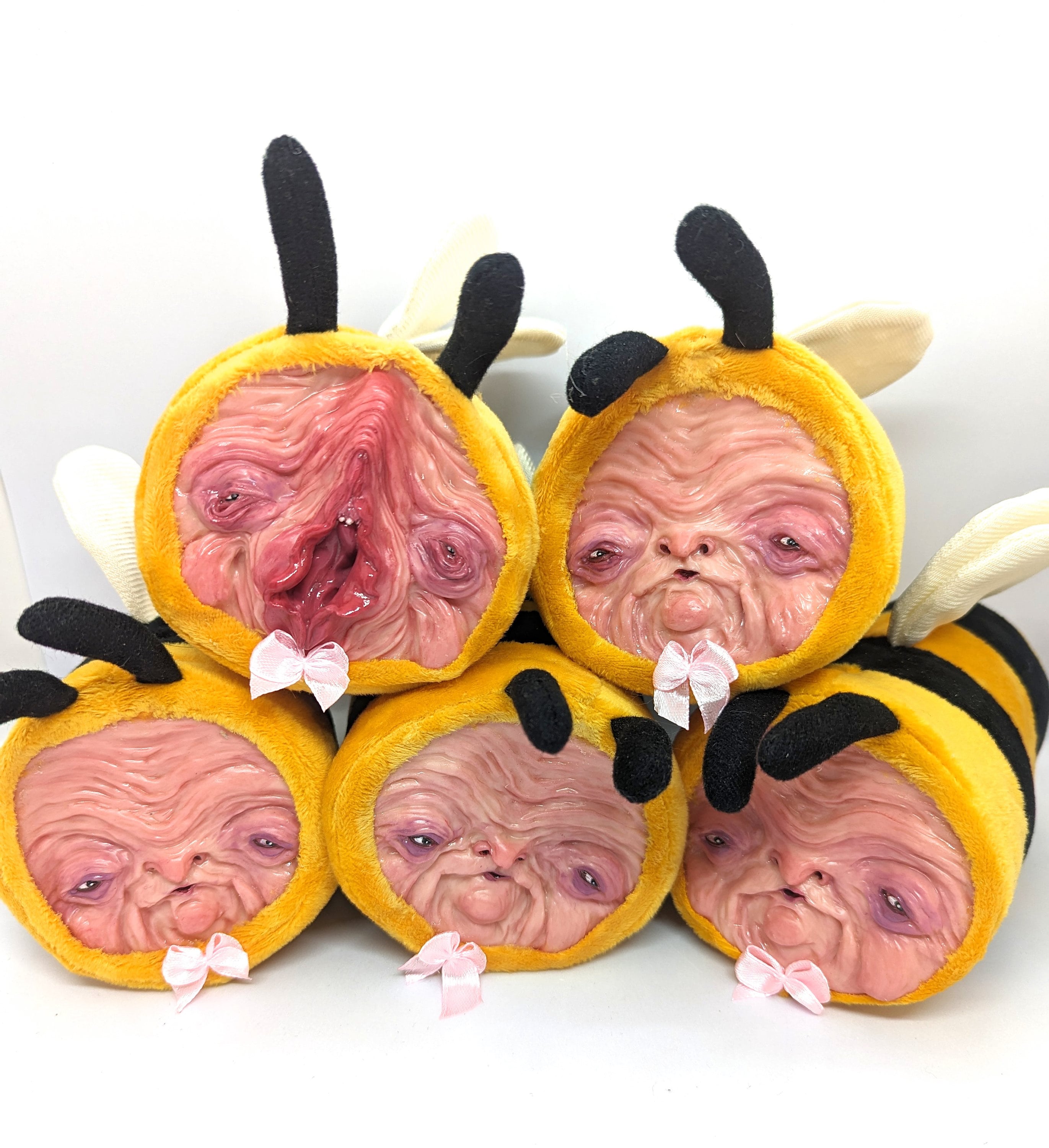 Creepy Bee Plush Art Sculpture: Weirdcore Nightmare Fuel Gift