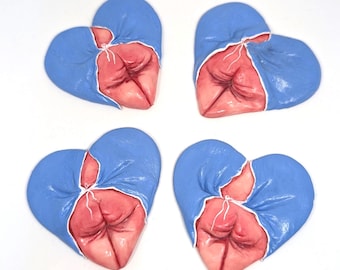 Hospital butt fridge magnet, pendant, brooch , art sculpture, weird magnet, funny butt gift, hospital gift, surgery gift