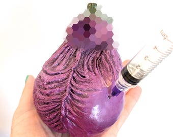 Aubergine/Eggplant Ornament: Weird Art Sculpture, Quirky Gift, rude ornament, funny statue, veg ornament