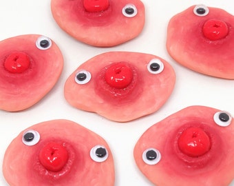 Googly Eyed Prolapse Magnet: Funny Weird Clay Sculpture