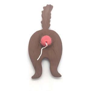 Cat Butt Prolapse Worm Magnet: Weird Clay Art Sculpture