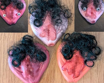 Merkin hairy Heart vulva fridge magnet/custom, vagina pendant, brooch , art sculpture, weird magnet, vagina art,body positivity,feminist art
