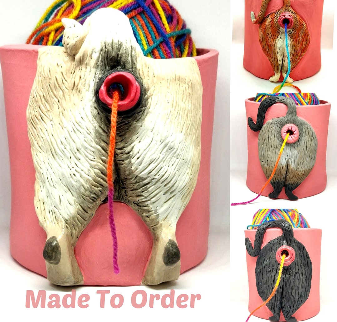 Custom Bum Yarn Bowl Gifts for Knitters Crocheters, Funny Knitting