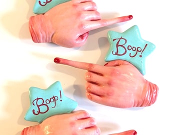 Finger Boop magnet, art sculpture, weird magnet, finger art, weird fridge magnet gift, creepy gift