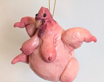 Dancing Titty Turkey Hanging Ornament: Quirky Weird Tree Decoration, funny Christmas turkey, weird ornament