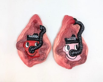 Hoover vulva fridge magnet, cute, Quirky small gift, weird gift, funny art gift, weird sculpture, cute gift, ring dish gift, funny magnet