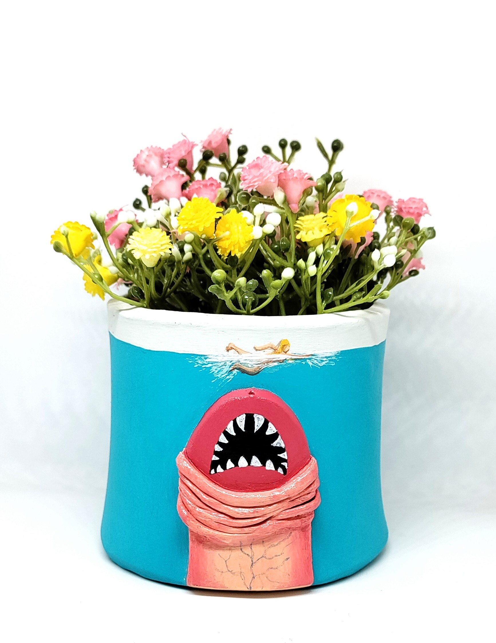 JAWS Penis Shark Plant Pot, Gifts for Fun People, Handmade