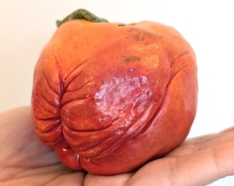Peach butt Ornament: Weird Art Sculpture, Quirky Gift, rude ornament, funny statue, fruit ornament