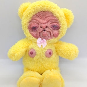 Creepy Barry Bear Art Sculpture: Weirdcore Plush Teddy