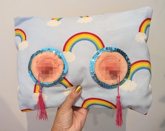 Novelty Nipple Tassel Pillow: Weirdcore Art Sculpture