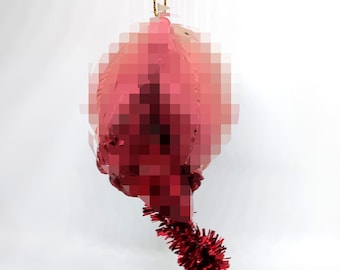 Vulva hanging ornament - Quirky small weird gift, unusual gift, art sculpture, funny weird art, weird decoration, tinsel