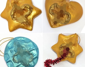 Vulva tree ornament, vagina art, blue waffle, Quirky Xmas hanging Decoration, secret Santa, rude Christmas gifts.