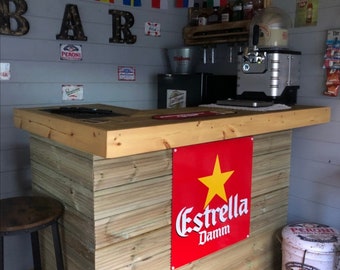 Garden Bar, Wooden Bar, Home Bar, Outdoor Bar, Heavy Duty, Garden Decor, Garden Furniture, Personalised bar, Made to order, Reception desk